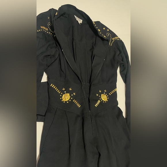 The Icing Vintage Black Jumpsuit with Gold Accent - Picture 12 of 13